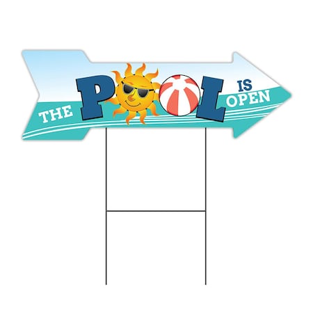 Signmission The Pool Is Open Arrow Yard Sign Funny Home Decor 36in Wide C-ARROW12-999573